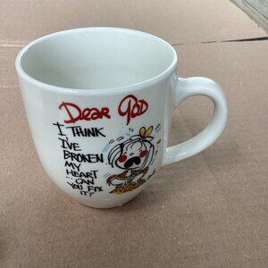 Dear God, I think I've Broken my Heart.. Can you Fix it? Annie Mayfield Mug EUC